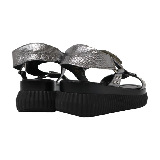 TINO BELLINI 貝里尼 歐洲進口 MJUS 厚底鬆糕鞋 銀色鉚釘 羅馬涼鞋FSOM010-D(銀色)