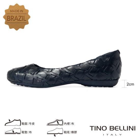 TINO BELLINI 貝里尼 巴西時尚編織娃娃鞋FWBT033E-4(藍色)