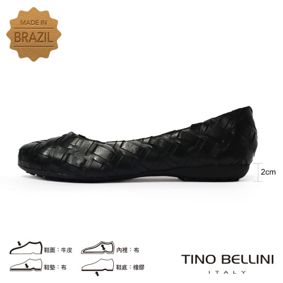 TINO BELLINI 貝里尼 巴西時尚編織娃娃鞋FWBT033E-1(黑色)