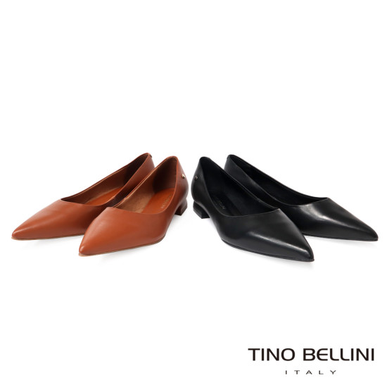 【TINO BELLINI 貝里尼】巴西進口素面尖頭平底鞋FWCT037C-9