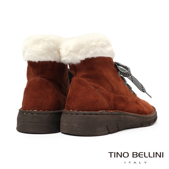 【TINO BELLINI 貝里尼】北歐風帥氣刷毛平底雪靴FWJV001-9(駱色)