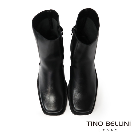 【TINO BELLINI 貝里尼】義大利進口方頭短靴FWOV024-1(黑色)