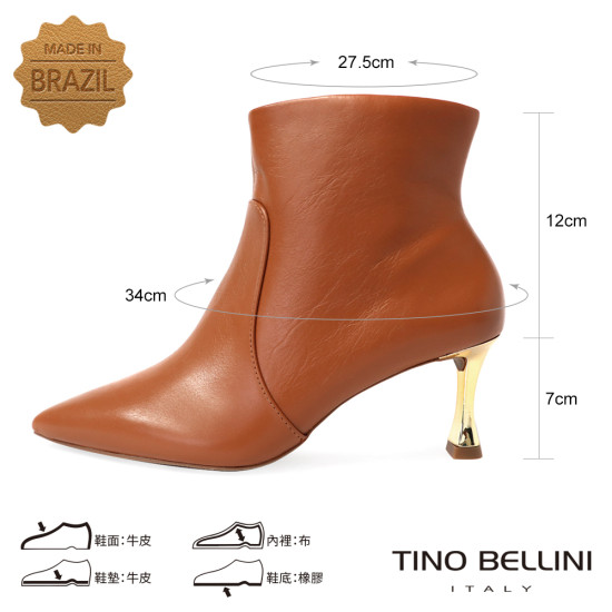 【TINO BELLINI 貝里尼】巴西進口 氣質優雅尖頭踝靴 FWOV027-9
