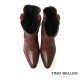 TINO BELLINI 貝里尼 巴西進口 真皮 褶皺造型 牛仔短靴 FWUT005-6(咖色)