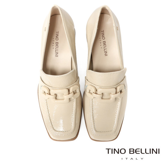 方形飾扣漆皮低跟樂福鞋FYLT038-3