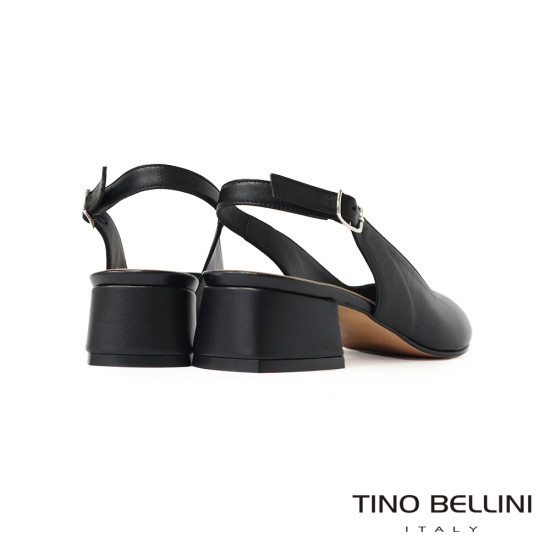 真皮素面魚口低跟涼鞋FSKV005-1