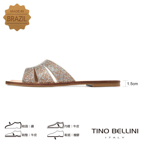 閃鑽平底涼拖鞋FSQT008-D