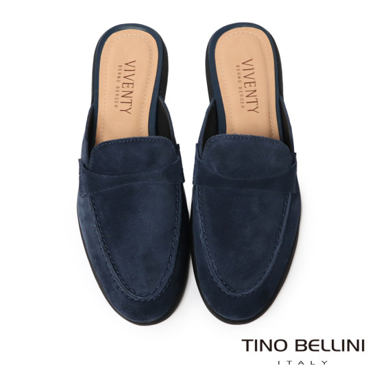 TINO BELLINI 貝里尼 巴西進口 麂皮穆勒鞋FW7V001-4(藍色)