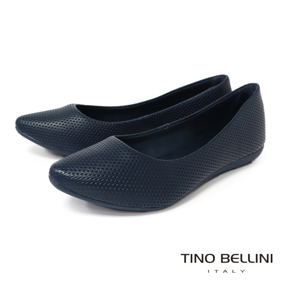 TINO BELLINI 貝里尼 巴西進口 低調 舒適 真皮 平底鞋 FWBV038-4(藍色)