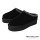 【TINO BELLINI 貝里尼】經典造型 百搭 素面 厚底 羊毛 雪靴 拖鞋FWLT004-1(黑色)