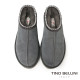 【TINO BELLINI 貝里尼】經典造型 百搭 素面 厚底 羊毛 雪靴 拖鞋FWLT004-E(灰色)