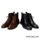 TINO BELLINI 貝里尼 真皮 帥氣 短筒 平底 軍靴 FWMT015-6(巧克力色)