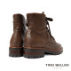 TINO BELLINI 貝里尼 真皮帥氣中筒平底軍靴FWMV017-6(巧克力色)