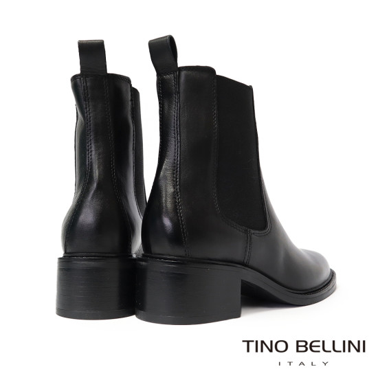 TINO BELLINI 貝里尼 歐洲進口 MJUS 都會雅痞 真皮低跟切爾西短靴FWNM012A-1(黑色)