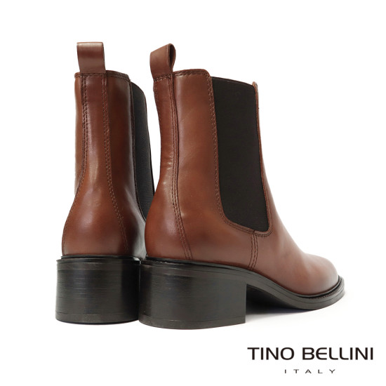 TINO BELLINI 貝里尼 歐洲進口 MJUS 都會雅痞 真皮低跟切爾西短靴FWNM012-9(駝色)
