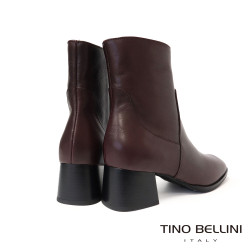 TINO BELLINI 貝里尼 柔軟真皮經典中短靴FWNT044-A(酒紅色)