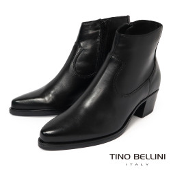 TINO BELLINI 貝里尼 素面真皮尖頭短靴FWNV027-1(黑色)