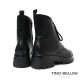 【TINO BELLINI 貝里尼】沉穩帶俏 真皮 中靴 FWNV030-1(黑色)