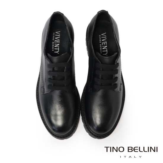 TINO BELLINI 貝里尼 義大利進口 厚底 增高 綁帶 德比鞋 FYCV004-1(黑色)