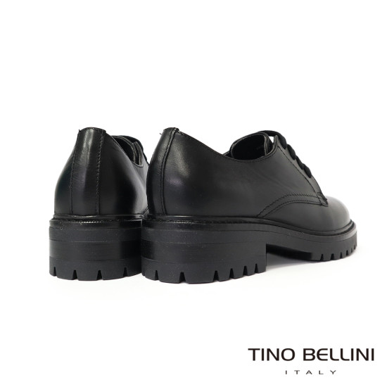 TINO BELLINI 貝里尼 義大利進口 厚底 增高 綁帶 德比鞋 FYCV004-1(黑色)