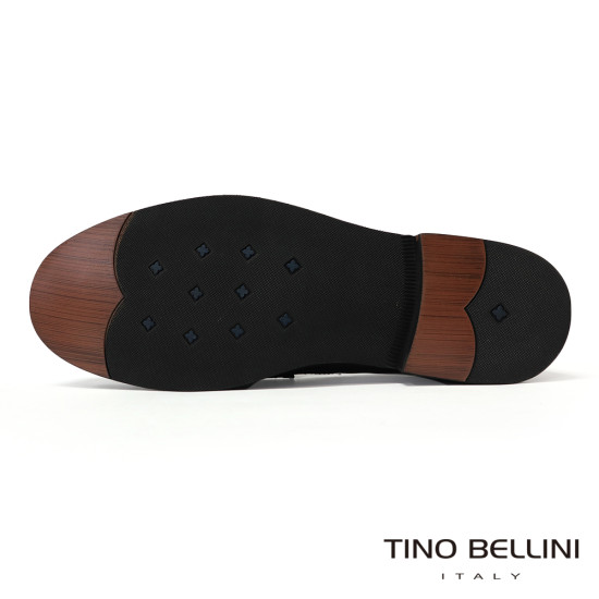 【TINO BELLINI 貝里尼】經典質感真皮休閒紳士男鞋樂福鞋HM1T004-1(黑色)