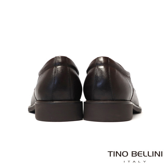 【TINO BELLINI 貝里尼】簡約素面真皮直套款商務紳士男皮鞋HM3T071-6(咖色)
