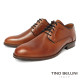 【TINO BELLINI 貝里尼】真皮悄皮包邊綁帶德比鞋紳士鞋男鞋皮鞋HM3T076-9(駝色)