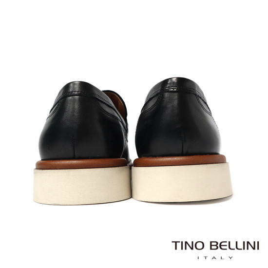 TINO BELLINI 貝里尼 突西尼亞進口 時尚休閒男士德比鞋 樂福鞋 HM4T026-1(黑色)