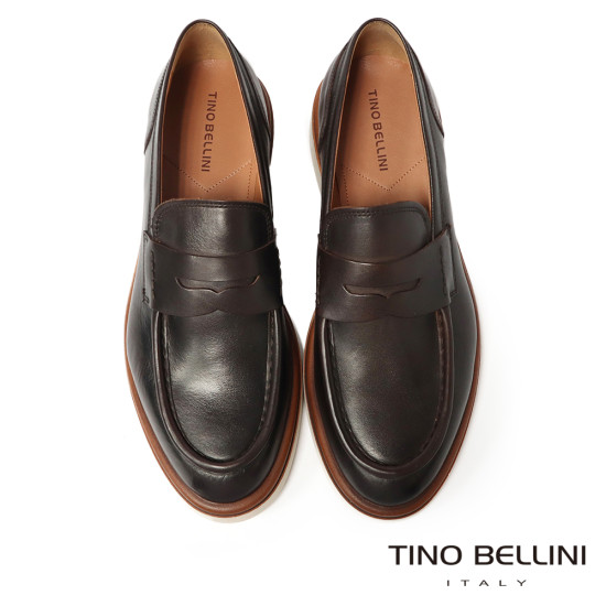 TINO BELLINI 貝里尼 突西尼亞進口 時尚休閒男士德比鞋 樂福鞋 HM4T026-6(咖色)