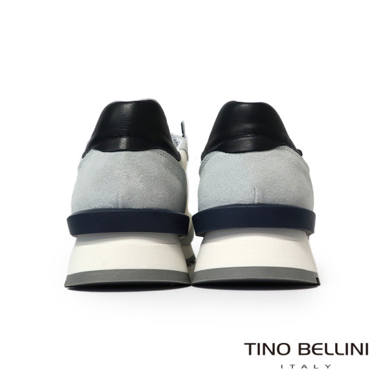 TINO BELLINI 貝里尼 葡萄牙進口 都會風尚麂皮撞色德訓鞋 休閒鞋 HM4T028-0(白色)