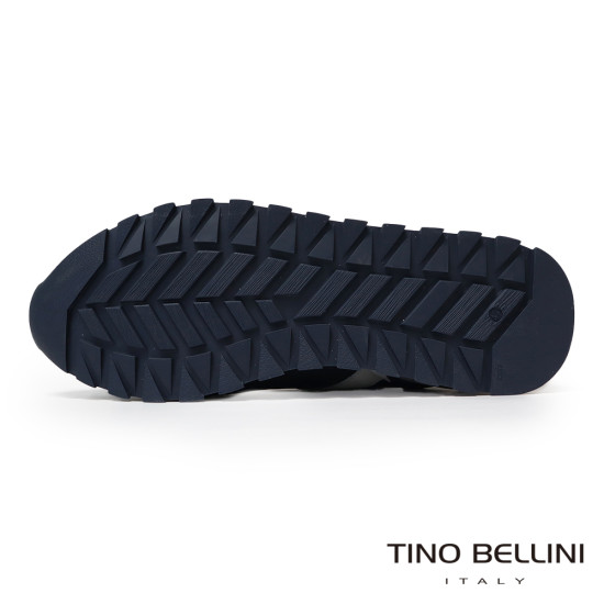 TINO BELLINI 貝里尼 葡萄牙進口 都會風尚麂皮撞色德訓鞋 休閒鞋 HM4T028-4(藍色)