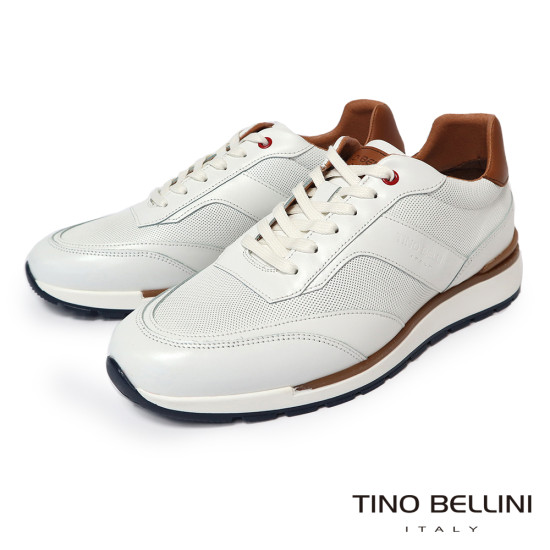 TINO BELLINI 貝里尼 葡萄牙進口 經典復古皮革運動鞋 休閒鞋 HM4T029-0(白色)