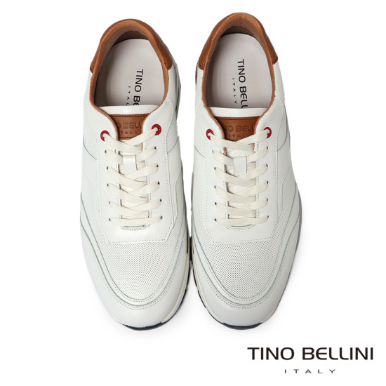 TINO BELLINI 貝里尼 葡萄牙進口 經典復古皮革運動鞋 休閒鞋 HM4T029-0(白色)