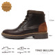 【TINO BELLINI 貝里尼】帥氣個性拚接真皮綁帶休閒男馬汀靴HM5T022-6(深咖啡色)