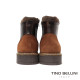 【TINO BELLINI 貝里尼】帥氣個性拚接真皮綁帶休閒男馬汀靴HM5T022-6(深咖啡色)