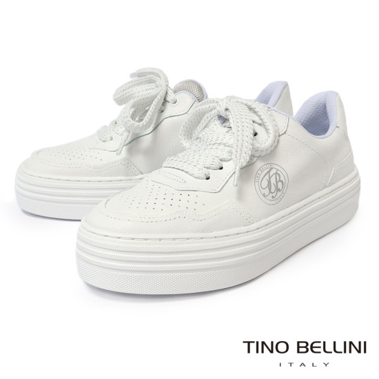 TINO BELLINI 貝里尼 巴西進口 綁帶 厚底 休閒 運動 女鞋 LB0T032-0(白色)