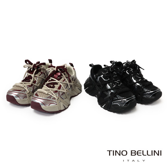 TINO BELLINI 貝里尼 香港進口 老爹鞋 復古 時髦 休閒鞋 運動鞋LB0T033-A(酒紅色)