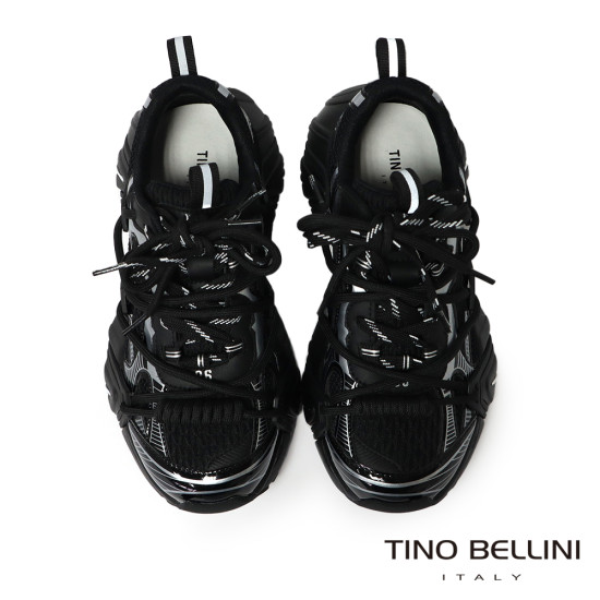 TINO BELLINI 貝里尼 香港進口 老爹鞋 復古 時髦 休閒鞋 運動鞋LB0T033-1(黑色)