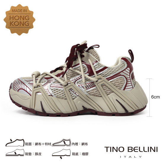 TINO BELLINI 貝里尼 香港進口 老爹鞋 復古 時髦 休閒鞋 運動鞋LB0T033-A(酒紅色)
