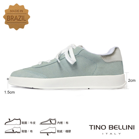 TINO BELLINI 貝里尼 巴西進口 復古鞋 休閒鞋 厚底 麂皮 質感 LB0V019-4(藍色)