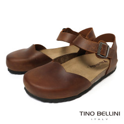 TINO BELLINI 貝里尼 歐洲進口 BIONATURA 腳床舒適鞋 娃娃鞋造型 軟木軟底 拖鞋 FS0B003-9(駝色)