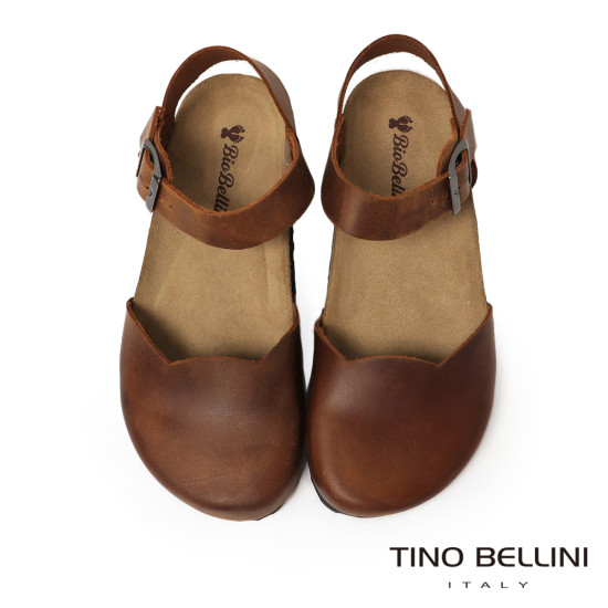 TINO BELLINI 貝里尼 歐洲進口 BIONATURA 腳床舒適鞋 娃娃鞋造型 軟木軟底 拖鞋 FS0B003-9(駝色)