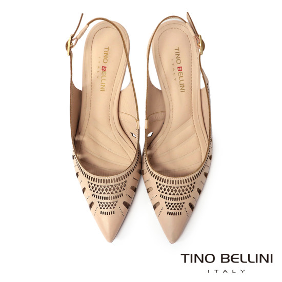 TINO BELLINI 貝里尼 鏤空雕花高跟鞋FS2T011A-3(米色)