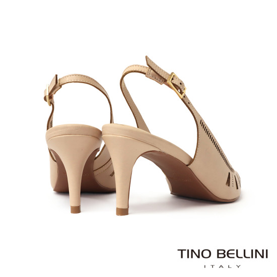 TINO BELLINI 貝里尼 鏤空雕花高跟鞋FS2T011A-3(米色)