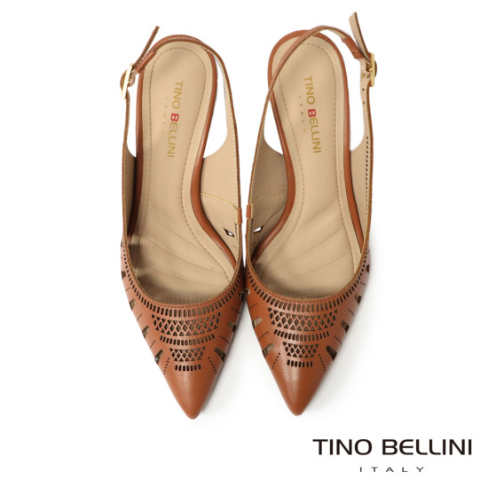 TINO BELLINI 貝里尼 鏤空雕花高跟鞋FS2T011A-9(駝色)