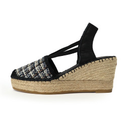 格紋草編楔型涼鞋FS6V001-1