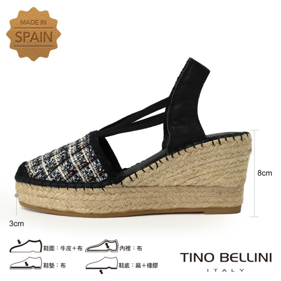 格紋草編楔型涼鞋FS6V001-1