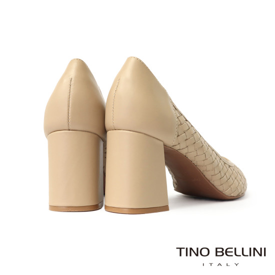 巴西編織粗跟鞋FSET010A-3(米色)