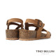 TINO BELLINI 貝里尼 歐洲進口 BIONATURA 腳床舒適鞋 真皮 軟木軟底 撞色 涼拖鞋 FSNB001-9(駝色)