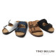 TINO BELLINI 貝里尼 歐洲進口 BIONATURA 腳床舒適鞋 真皮 雙飾扣造型 軟木軟底 拖鞋FSQB001-0